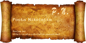 Posta Nikoletta névjegykártya